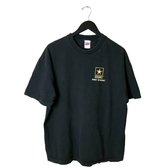 Vintage Y2K Army T Shirt Black XL Extra Large USA Graphic Tee Short Sleeve Solid - Picture 2 of 16